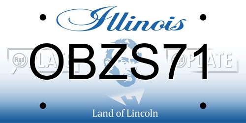 OBZS71 Illinois License Plate