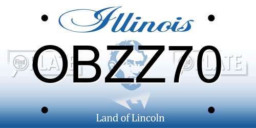 OBZZ70 Illinois License Plate