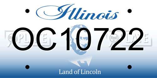 OC10722 Illinois License Plate