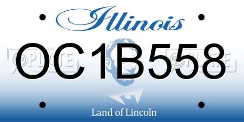 OC1B558 Illinois License Plate