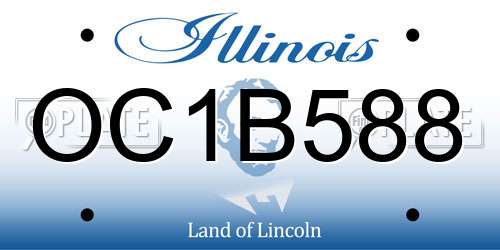 OC1B588 Illinois License Plate