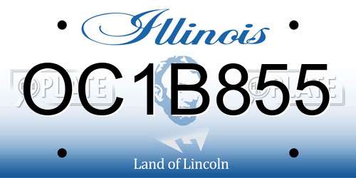 OC1B855 Illinois License Plate