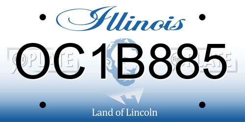 OC1B885 Illinois License Plate