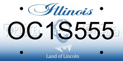 OC1S555 Illinois License Plate