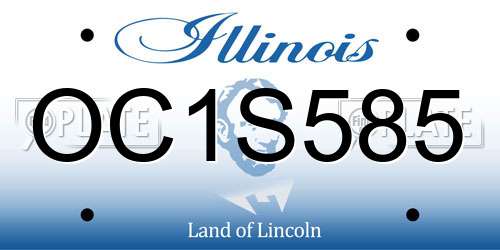 OC1S585 Illinois License Plate