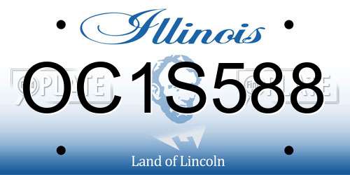 OC1S588 Illinois License Plate