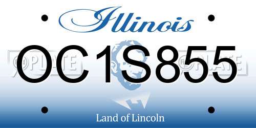 OC1S855 Illinois License Plate