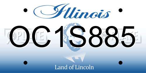 OC1S885 Illinois License Plate