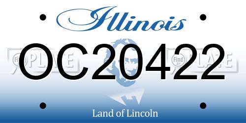 OC20422 Illinois License Plate