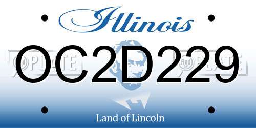 OC2D229 Illinois License Plate