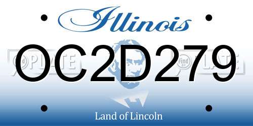 OC2D279 Illinois License Plate