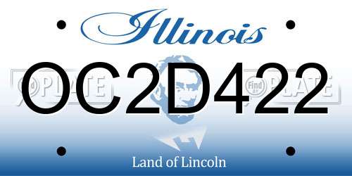 OC2D422 Illinois License Plate