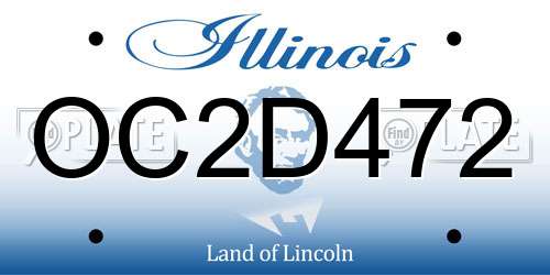 OC2D472 Illinois License Plate