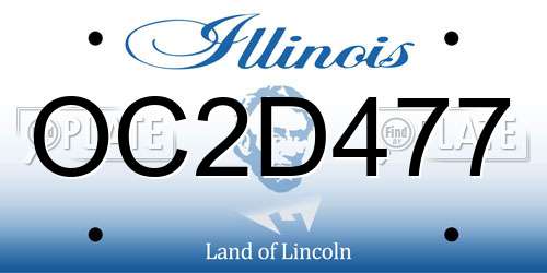 OC2D477 Illinois License Plate
