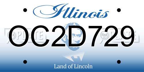 OC2D729 Illinois License Plate