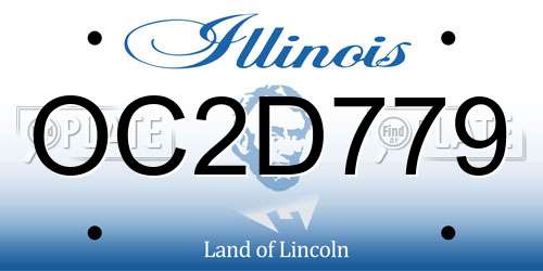 OC2D779 Illinois License Plate