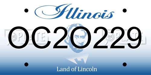 OC2O229 Illinois License Plate