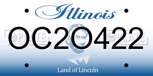 OC2O422 Illinois License Plate