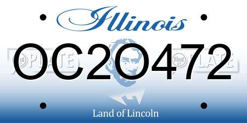 OC2O472 Illinois License Plate