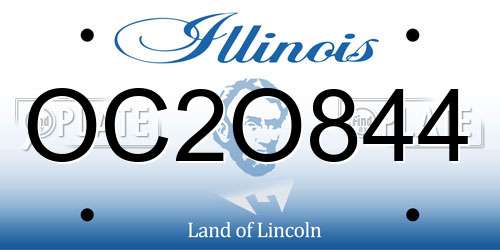 OC2O844 Illinois License Plate