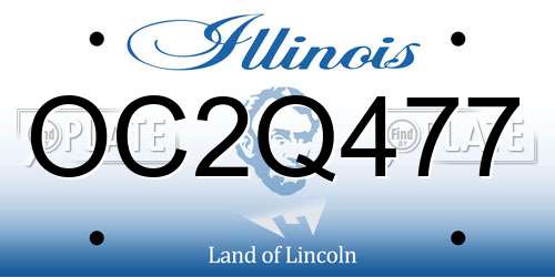 OC2Q477 Illinois License Plate