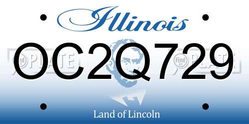 OC2Q729 Illinois License Plate