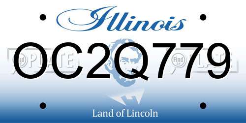 OC2Q779 Illinois License Plate
