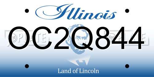 OC2Q844 Illinois License Plate