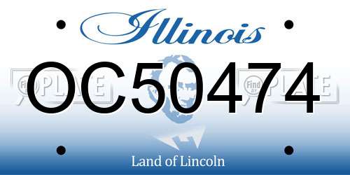 OC50474 Illinois License Plate