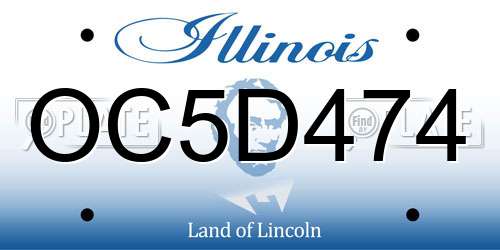 OC5D474 Illinois License Plate