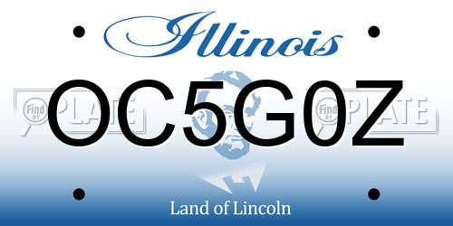 OC5G0Z Illinois License Plate