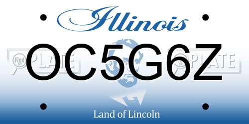 OC5G6Z Illinois License Plate