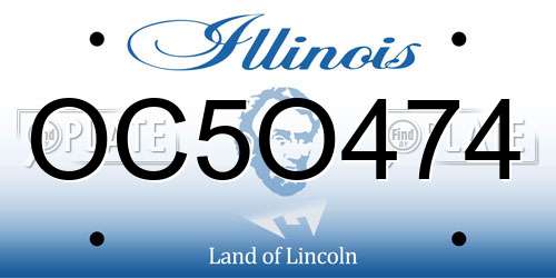 OC5O474 Illinois License Plate