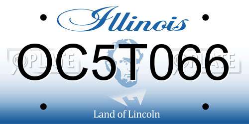 OC5T066 Illinois License Plate