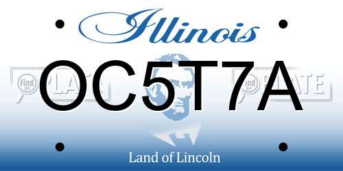 OC5T7A Illinois License Plate