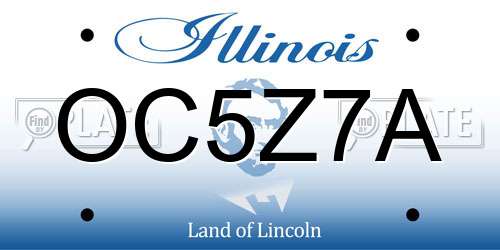 OC5Z7A Illinois License Plate