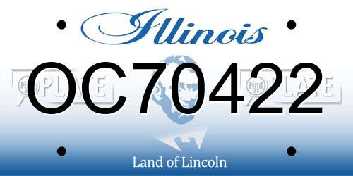 OC70422 Illinois License Plate
