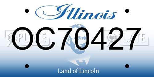 OC70427 Illinois License Plate