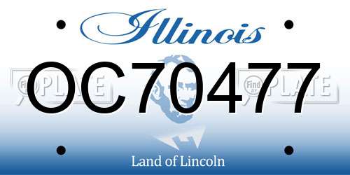 OC70477 Illinois License Plate