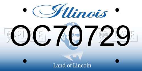 OC70729 Illinois License Plate