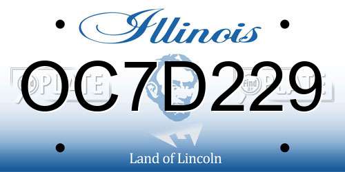OC7D229 Illinois License Plate