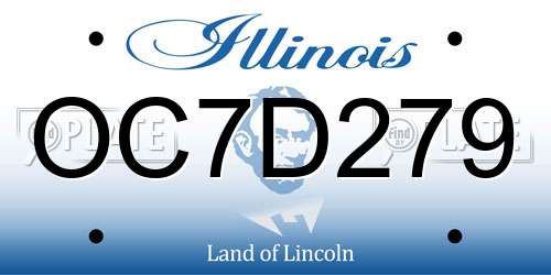 OC7D279 Illinois License Plate