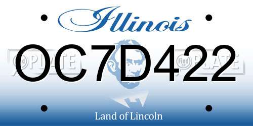 OC7D422 Illinois License Plate