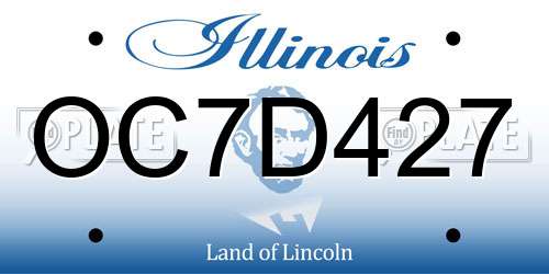 OC7D427 Illinois License Plate
