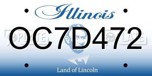 OC7D472 Illinois License Plate