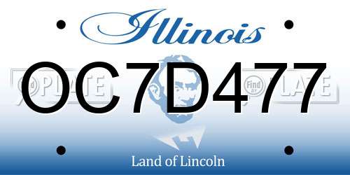 OC7D477 Illinois License Plate