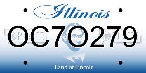 OC7O279 Illinois License Plate