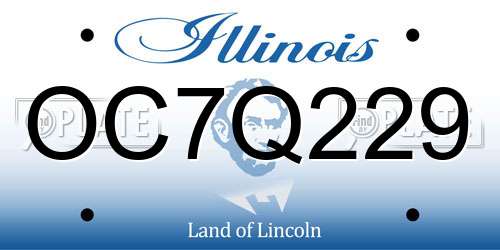 OC7Q229 Illinois License Plate