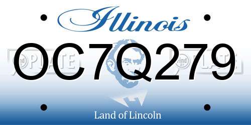 OC7Q279 Illinois License Plate