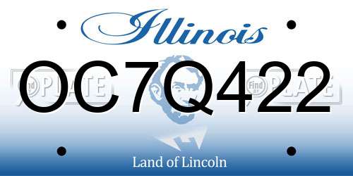 OC7Q422 Illinois License Plate